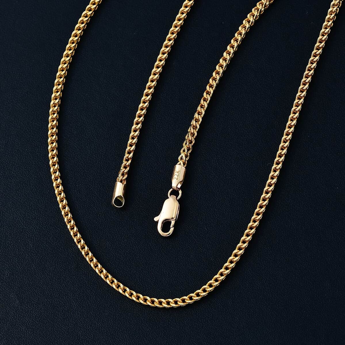 22K Yellow Gold Franco Chain Necklace 20 Inches 12.20 Grams image number 1