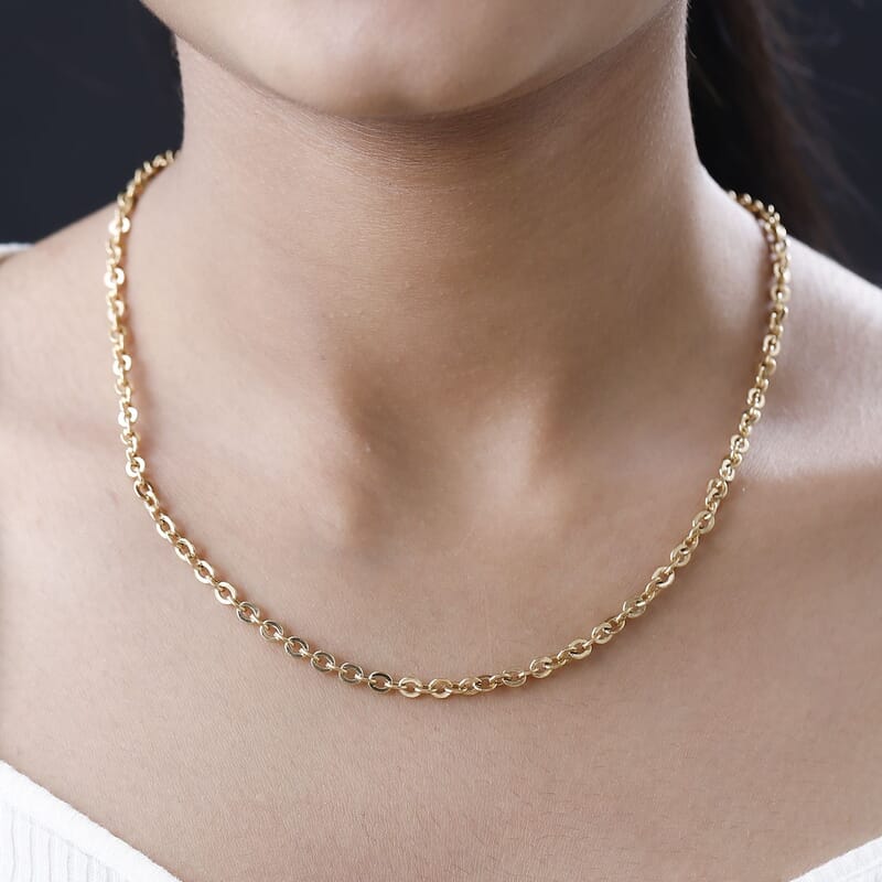 Rolo Chain Necklace in 22K Yellow Gold 12 Grams 20 Inches
