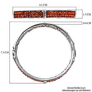 Hessonite Garnet Full Bangle 22.00 ctw Bracelet in Goldtone (7.50 In)