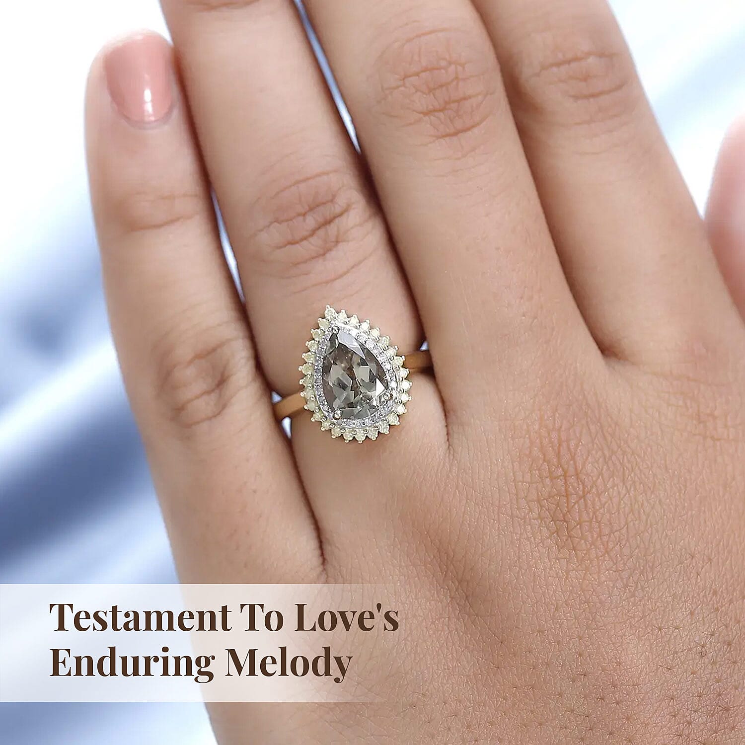 Luxoro 10K Yellow Gold AAA Turkizite, Natural Yellow and White Diamond I3 Double Halo Ring (Size 7.0) 2.35 ctw
