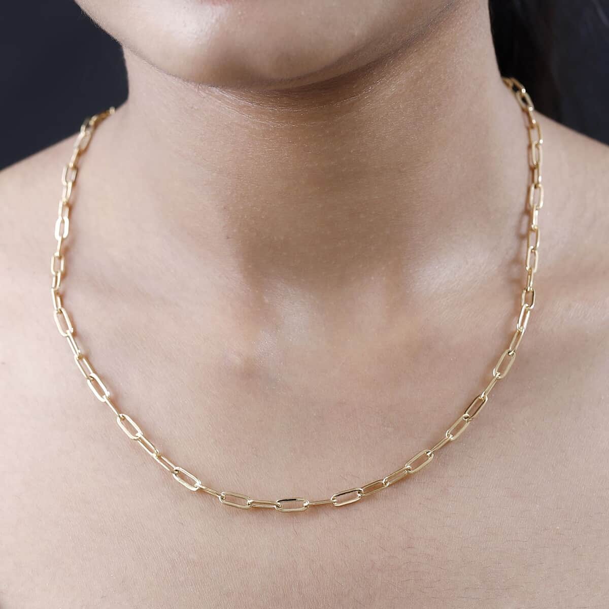 22K Yellow Gold Paper Clip Chain 20 Inches 9 Grams image number 2