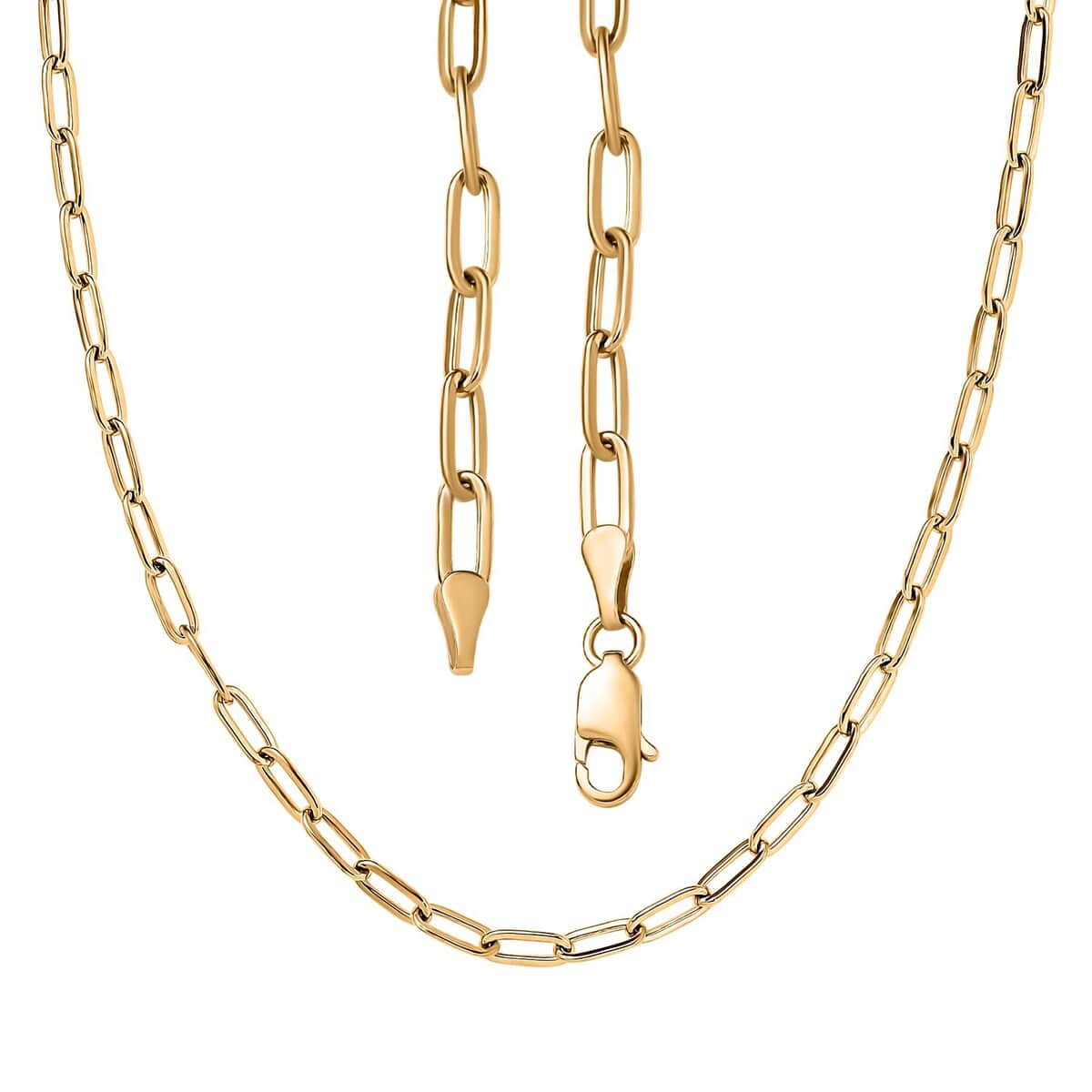 22K Yellow Gold Paper Clip Chain 20 Inches 9 Grams image number 4