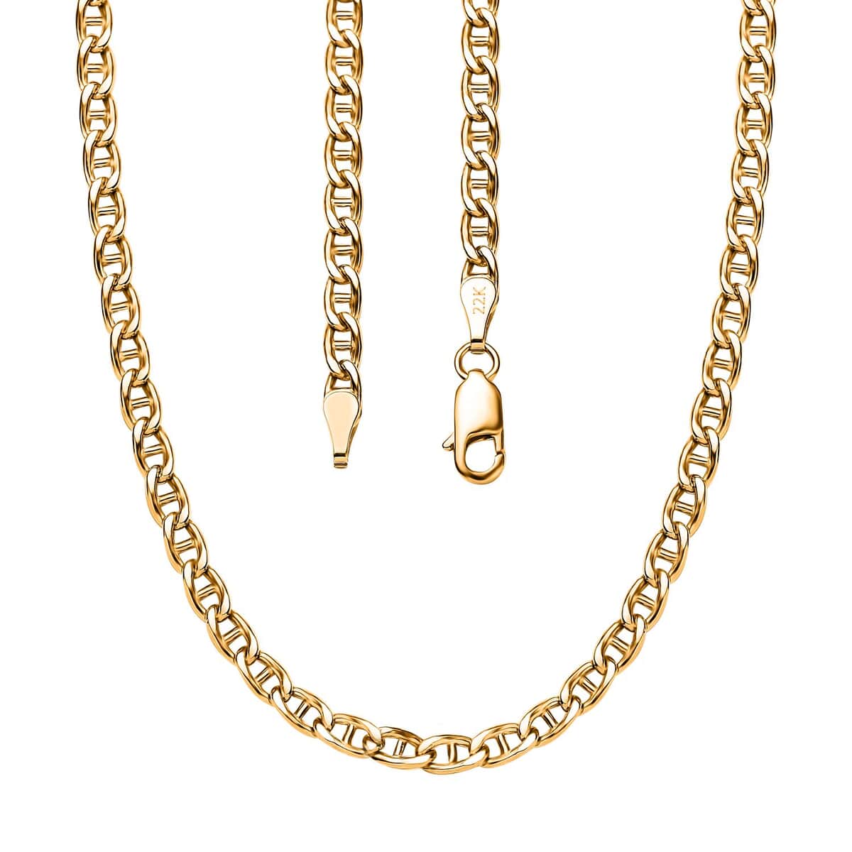 22K Yellow Gold Mariner Chain Necklace 20 Inches 11.20 Grams image number 4