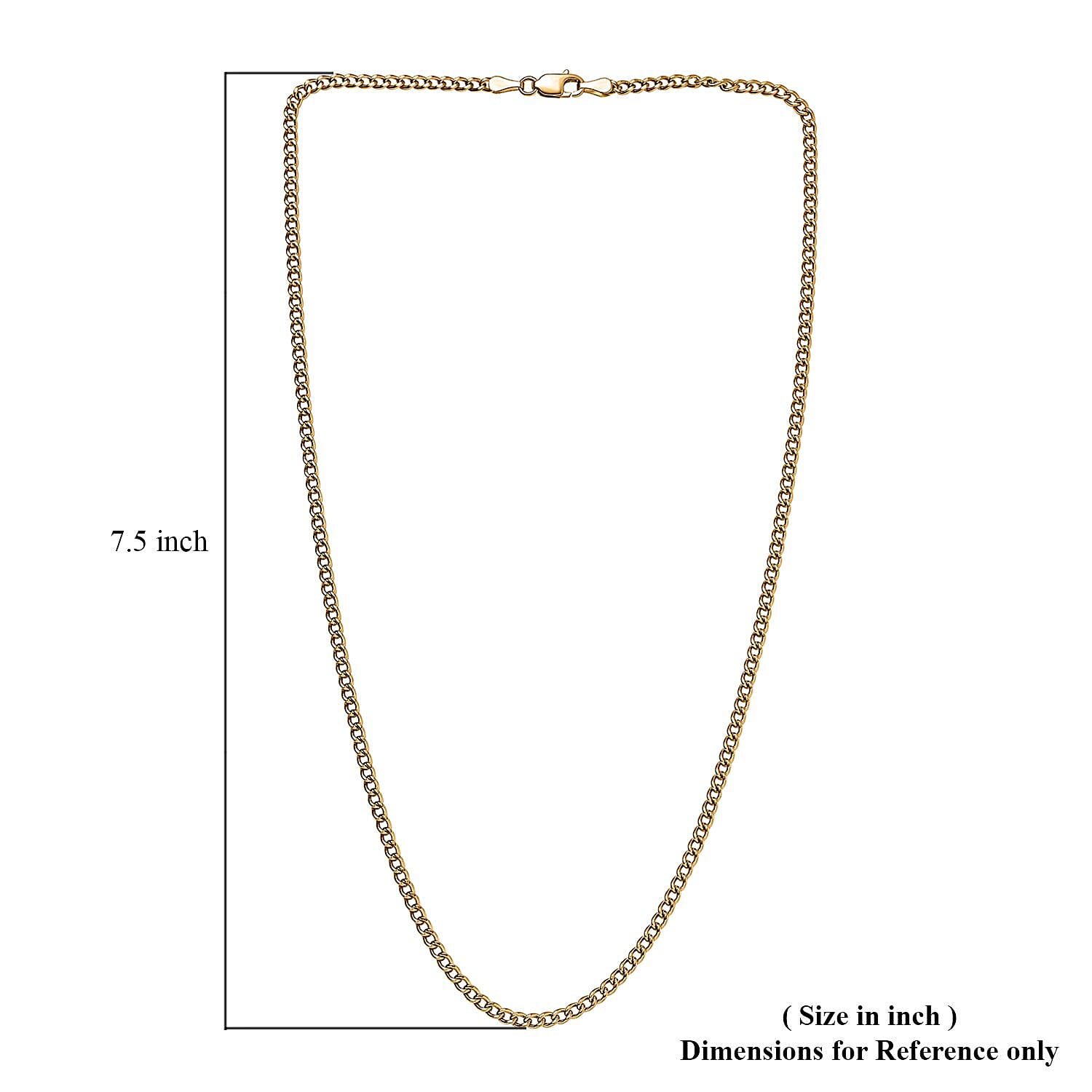 22K Yellow Gold Curb Chain Necklace 20 Inches 7.85 Grams