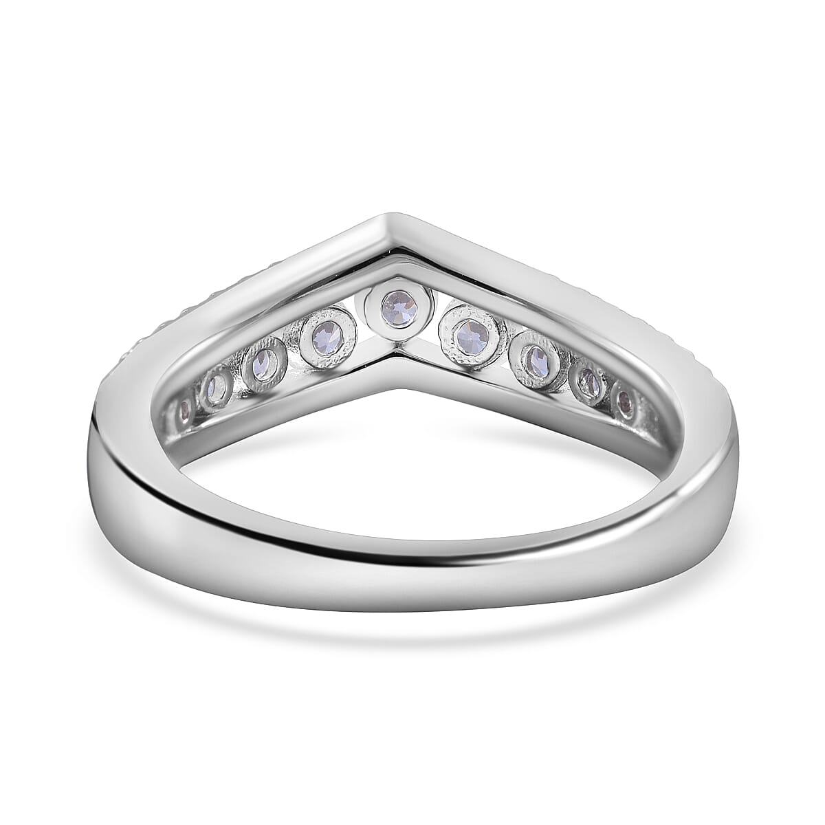 Simulated Diamond Ring in Rhodium Over Sterling Silver (Size 9.0)