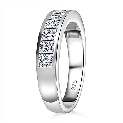 Simulated Diamond 2.35 ctw Ring in Rhodium Over Sterling Silver (Size 11.5)