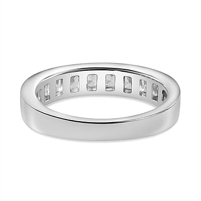 Simulated Diamond 2.35 ctw Ring in Rhodium Over Sterling Silver (Size 11.5)