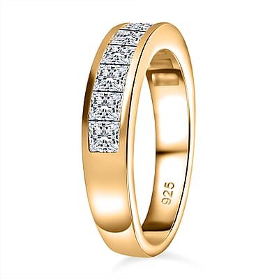 Simulated Diamond 2.35 ctw Ring in Vermeil YG Over Sterling Silver (Size 8)