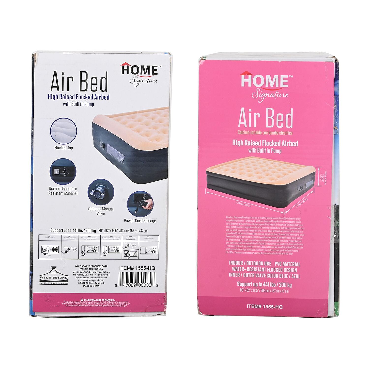 Closeout Beige Air Bed with Built-in Electric Pump