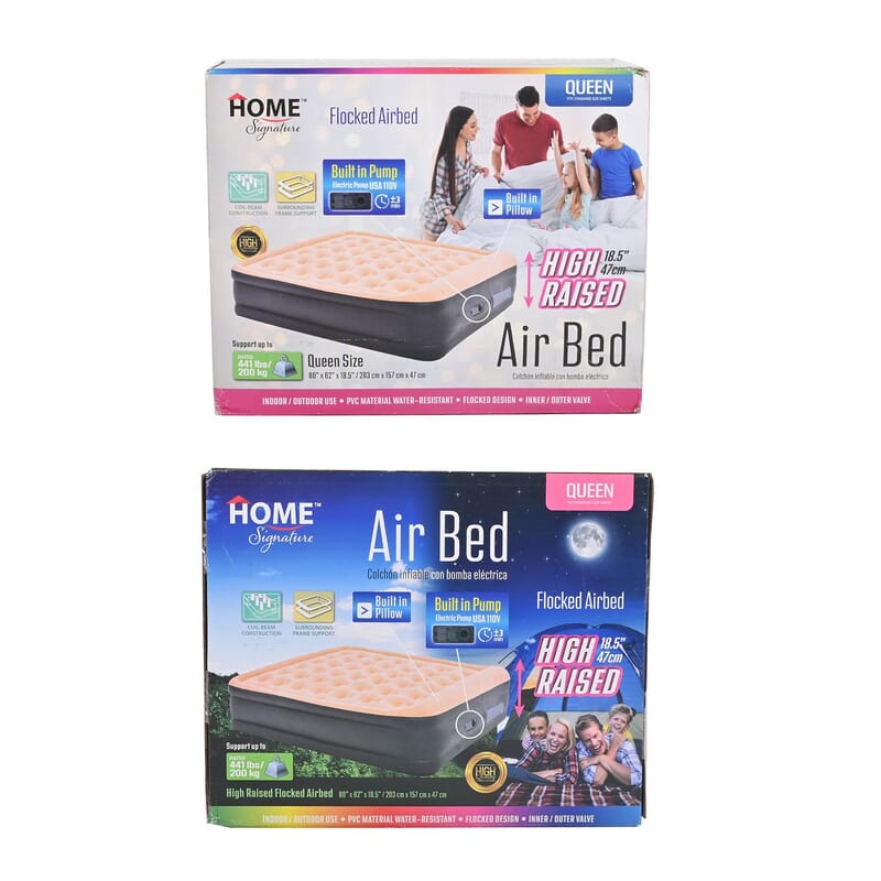 Closeout Beige Air Bed with Built-in Electric Pump