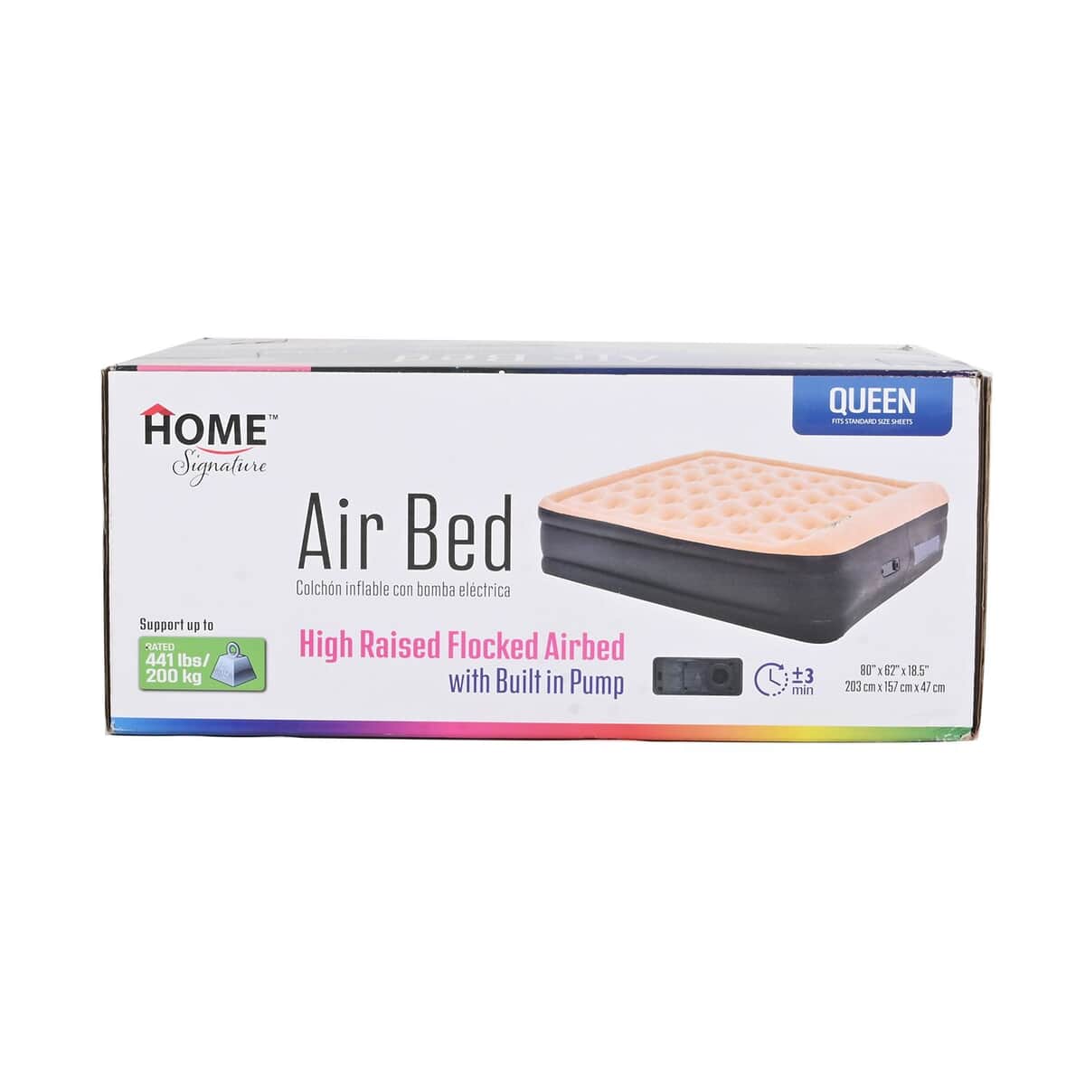 Beige Air Bed with Built-in Electric Pump image number 7