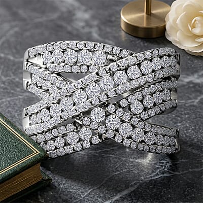 Crisscross Simulated Diamond Ring (Size 7)
