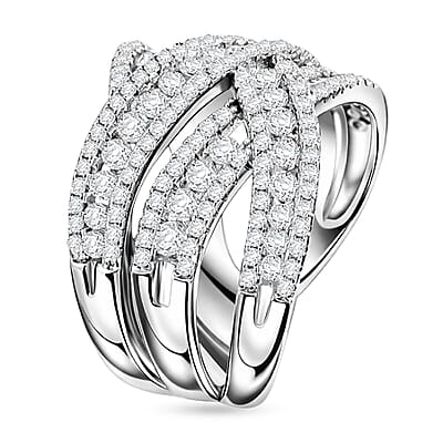Crisscross Simulated Diamond Ring (Size 7)
