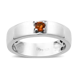 Santa Ana Madeira Citrine Solitaire Ring in Platinum Over Sterling Silver (Size 6.0) 0.10 ctw