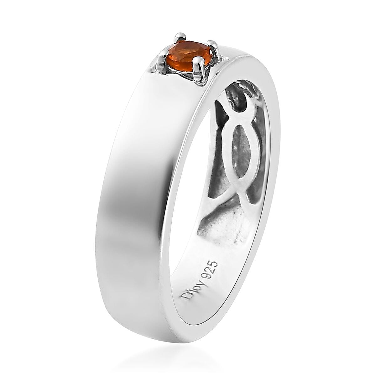 Santa Ana Madeira Citrine Solitaire Ring in Platinum Over Sterling Silver (Size 6.0) 0.10 ctw
