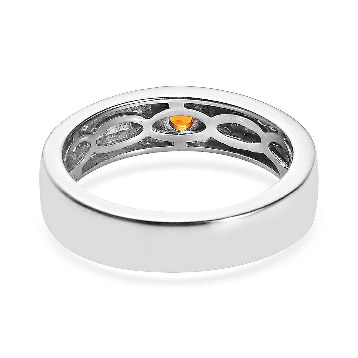 Santa Ana Madeira Citrine Solitaire Ring in Platinum Over Sterling Silver (Size 6.0) 0.10 ctw