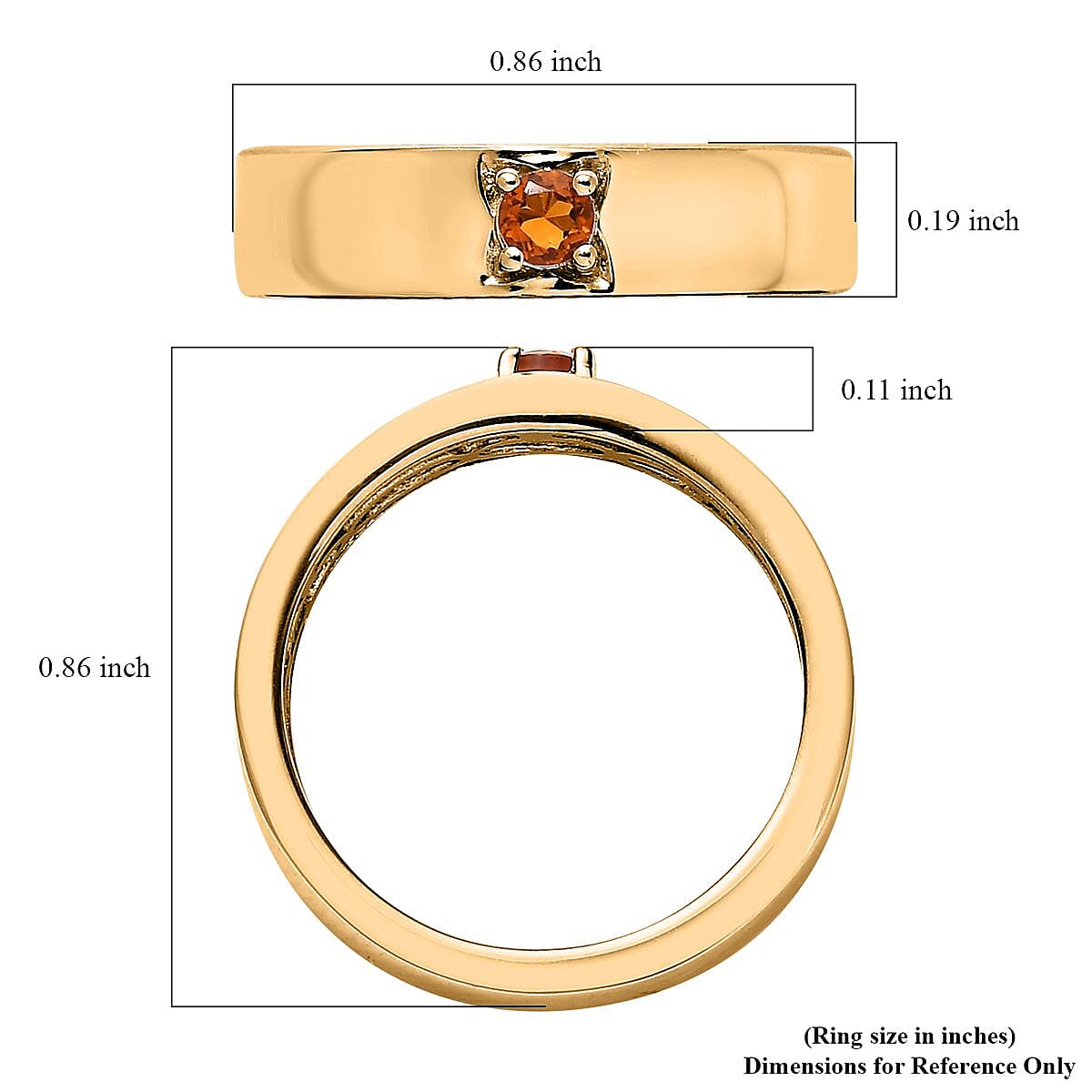 Santa Ana Madeira Citrine Solitaire Ring in Vermeil Yellow Gold Over Sterling Silver (Size 9.0) 0.10 ctw image number 5