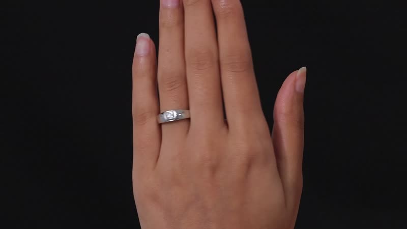 Moissanite Solitaire Ring in Platinum Over Sterling Silver (Size 6) 0.15 ctw