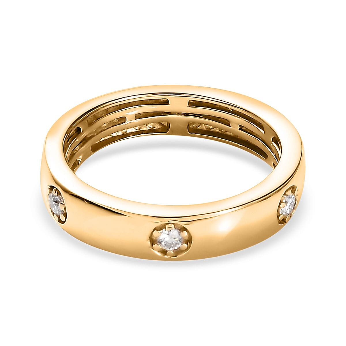 Moissanite Band Ring in Vermeil Yellow Gold Over Sterling Silver (Size 7.0) 0.30 ctw image number 4