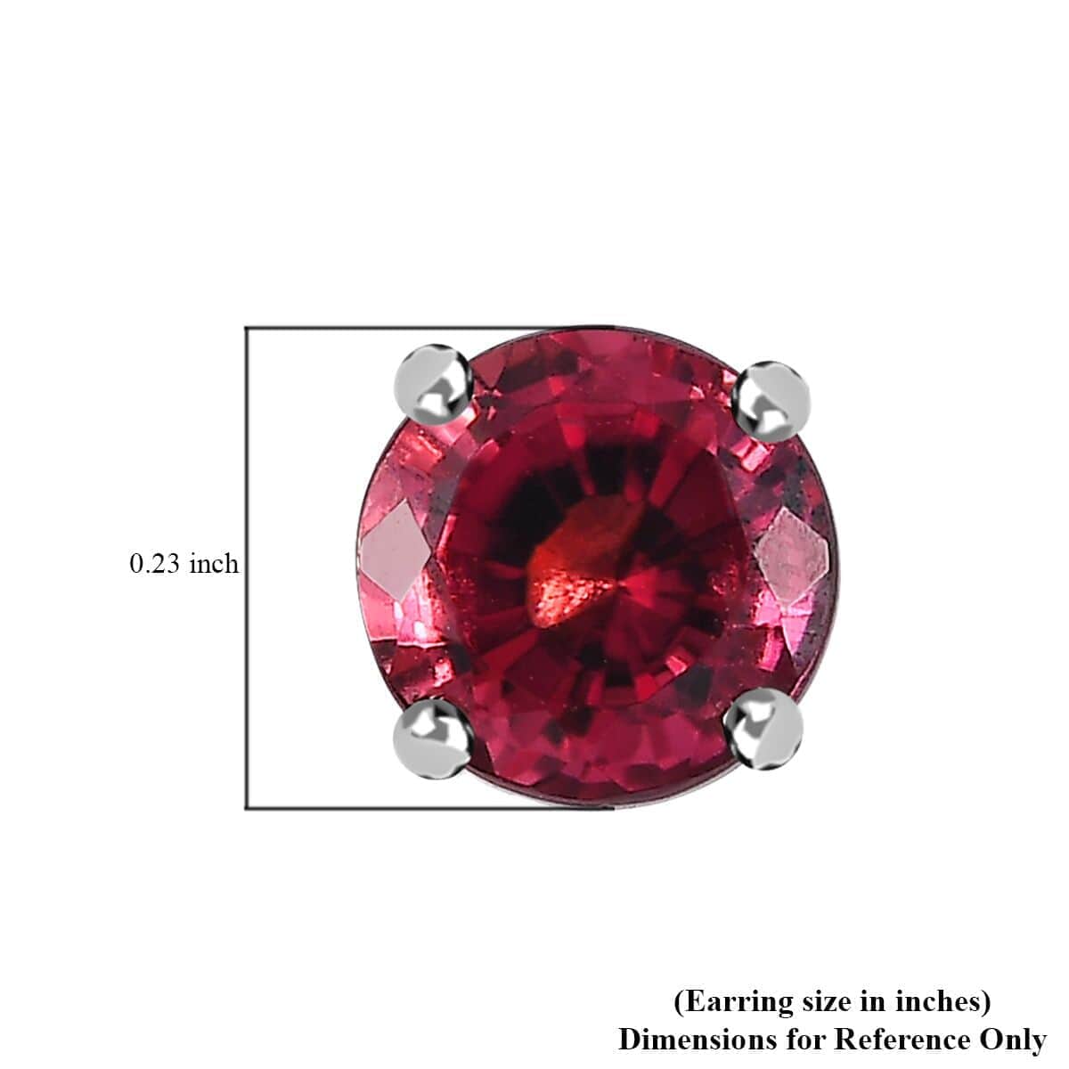 Rhapsody 950 Platinum AAAA Ouro Fino Rubellite Solitaire Stud Earrings 2.10 ctw image number 4