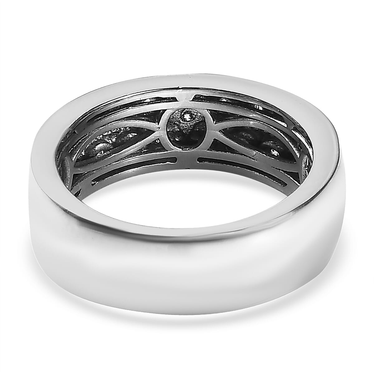 Moissanite Celestial Band Ring in Platinum Over Sterling Silver (Size 6.0) 0.25 ctw