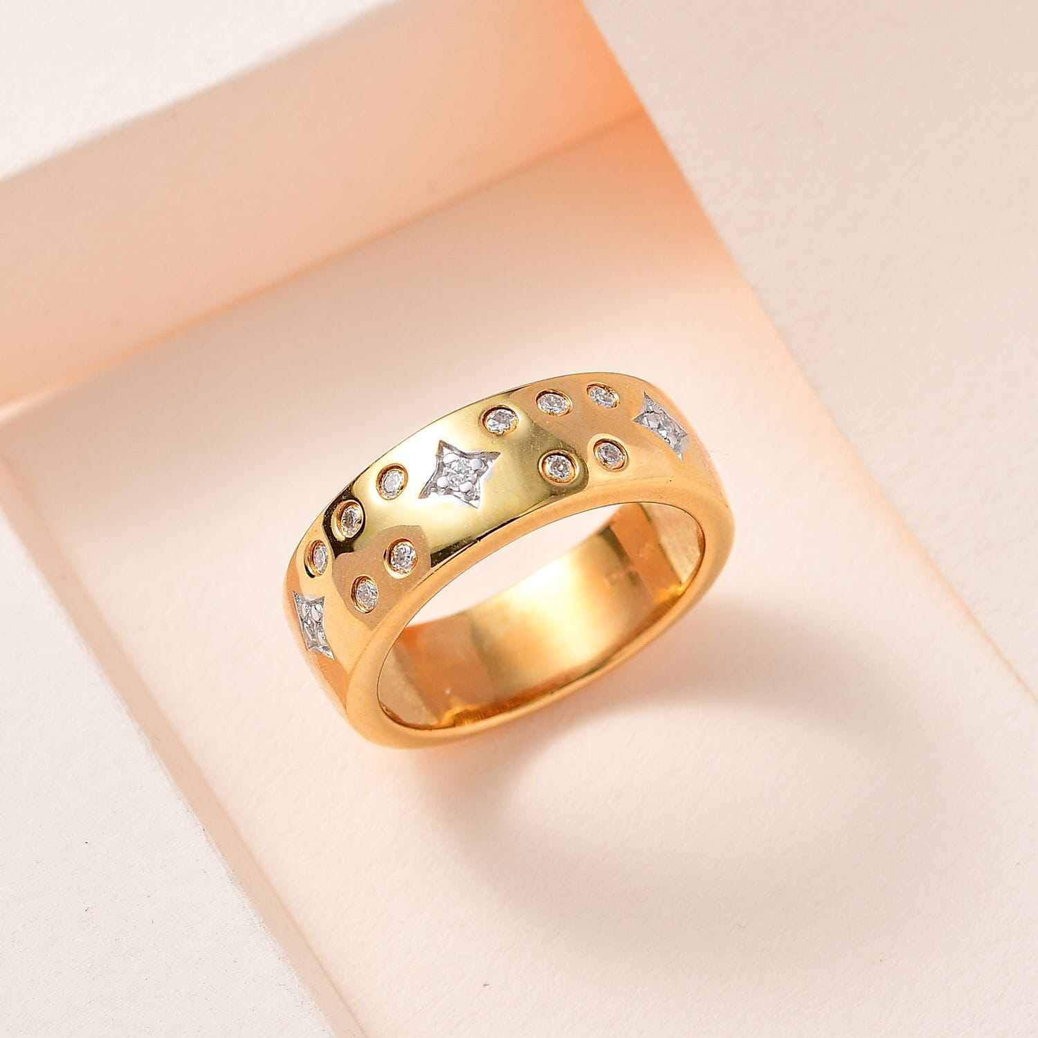Buy Moissanite Celestial Band Ring in Vermeil Yellow Gold Buy Moissanite Celestial Band Ring in Vermeil Yellow Gold