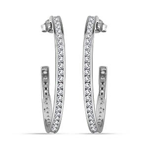 Simulated Diamond 6.17 ctw Earring in Rhodium Over Sterling Silver