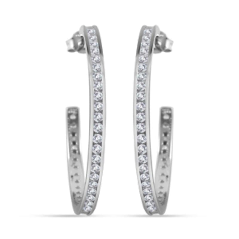 Simulated Diamond 6.17 ctw Earring in Rhodium Over Sterling Silver