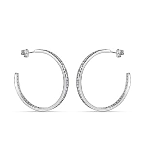 Simulated Diamond 6.17 ctw Earring in Rhodium Over Sterling Silver