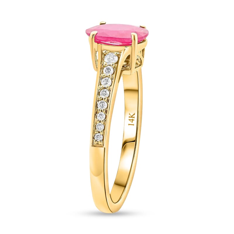 Certified & Appraised Luxoro AAA Montepuez Ruby and Diamond 2.50 ctw Ring in 14K Yellow Gold, Gold Wedding Ring (Size 5.5)