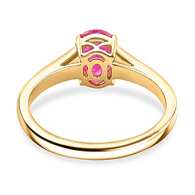 Certified & Appraised Luxoro AAA Montepuez Ruby and Diamond 2.50 ctw Ring in 14K Yellow Gold, Gold Wedding Ring (Size 5.5)