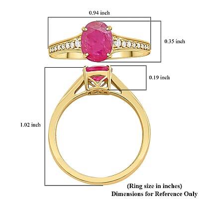 Certified & Appraised Luxoro AAA Montepuez Ruby and Diamond 2.50 ctw Ring in 14K Yellow Gold, Gold Wedding Ring (Size 5.5)