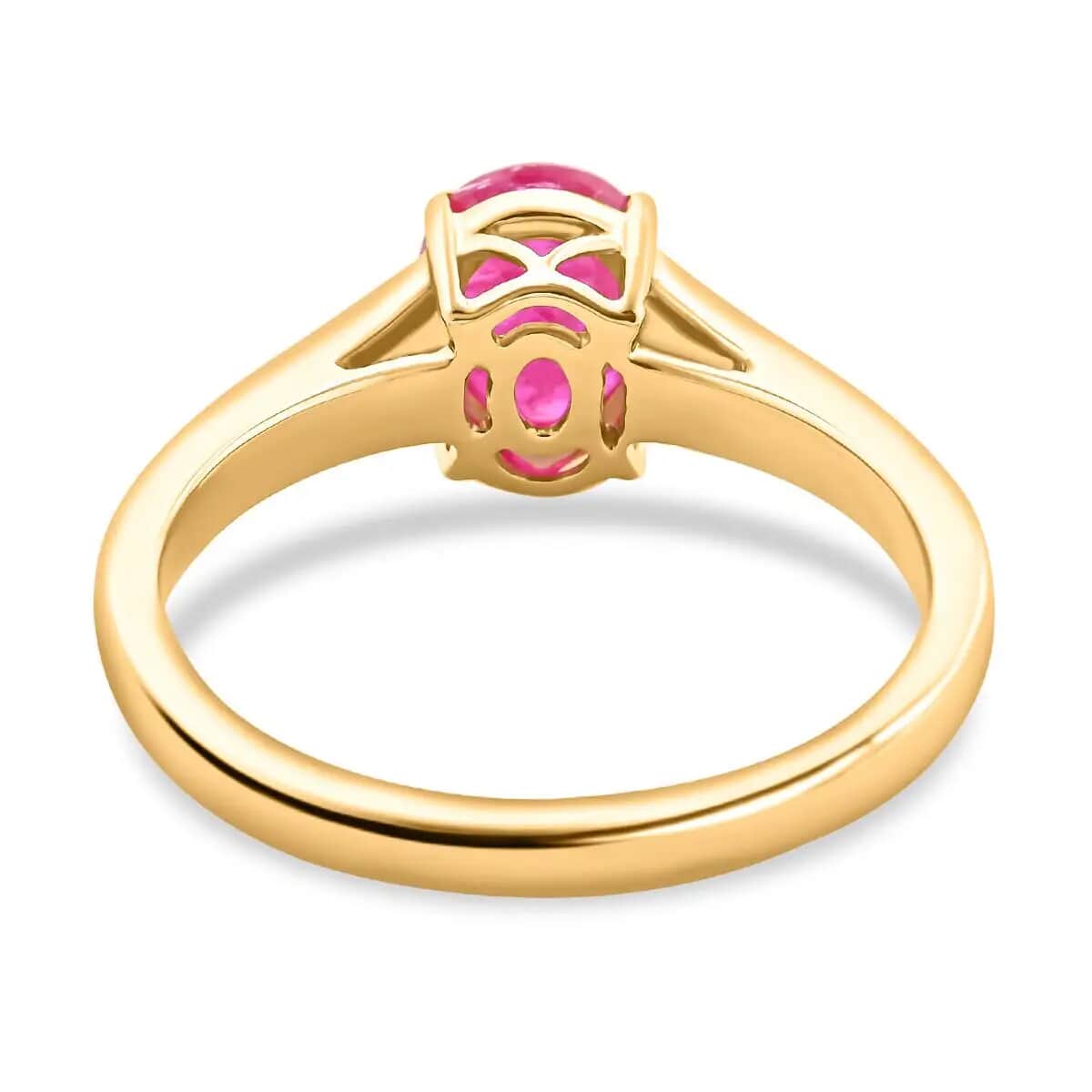 Luxoro Certified & Appraised AAA Montepuez Ruby Ring, Diamond Accent Ring, 14K Yellow Gold Ring, Gold Wedding Ring 2.50 ctw image number 4