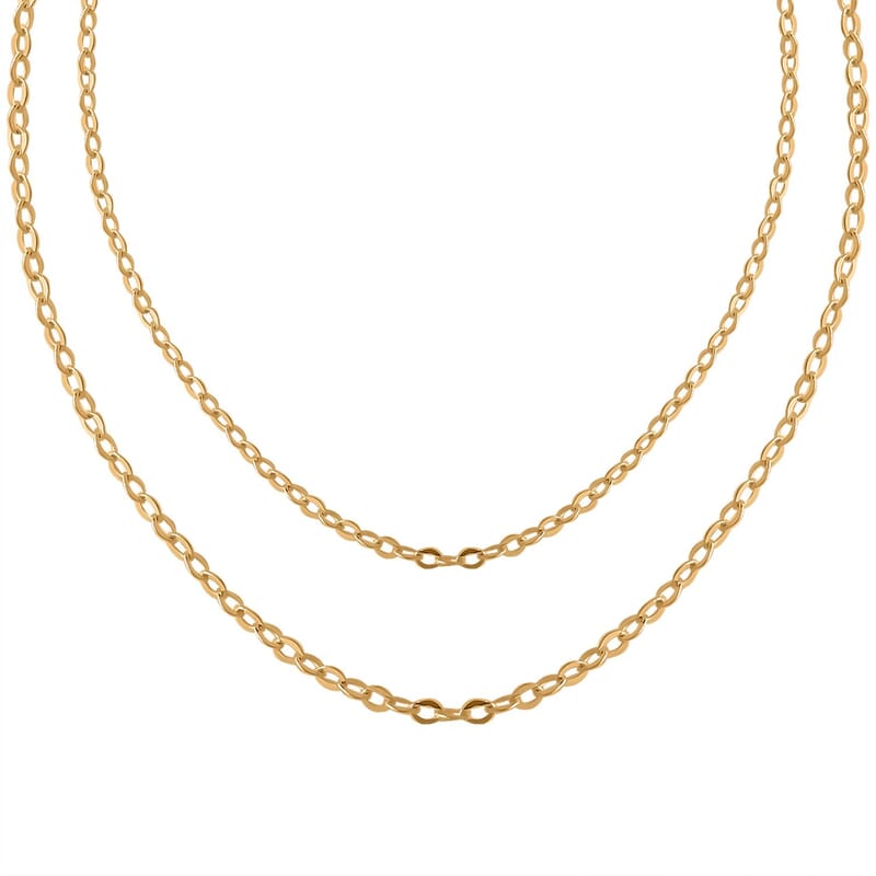 Brillo Italian 10K Yellow Gold Diamond-cut Necklace 36 Inches 1.75 Grams