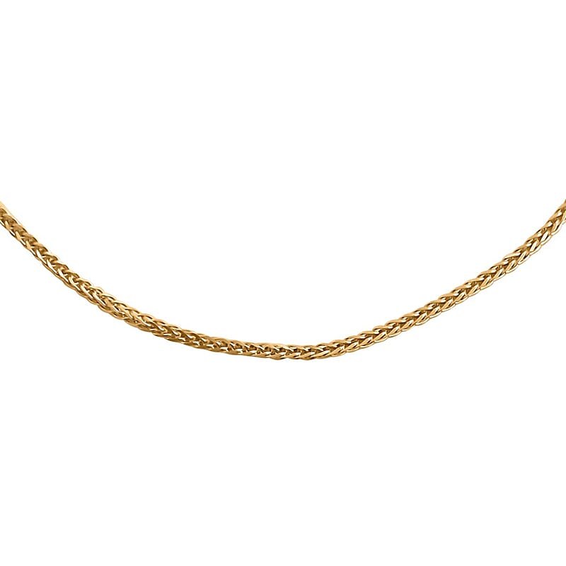 Italian 10K Yellow Gold Diamond-cut Velvet Spiga Necklace 24 Inches 1.65 Grams