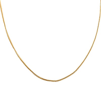 Italian 10K Yellow Gold Diamond-cut Velvet Spiga Necklace 24 Inches 1.65 Grams