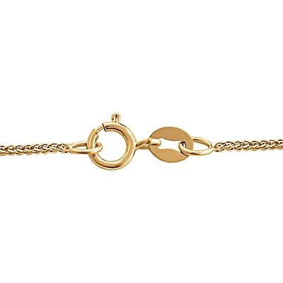 Italian 10K Yellow Gold Diamond-cut Velvet Spiga Necklace 24 Inches 1.65 Grams