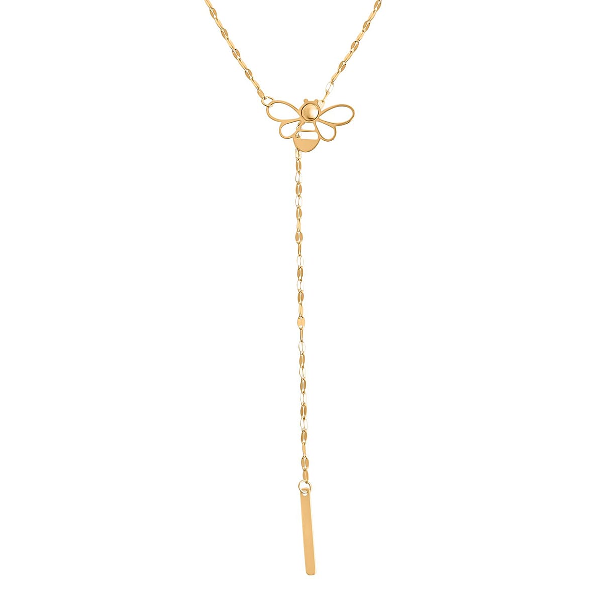 Italian 10K Yellow Gold Slider Bee Necklace 28 Inches 1.20 Grams image number 0