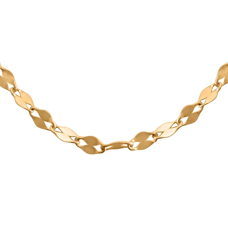 Italian 10K Yellow Gold Petali Pendant Chain Necklace with Magnetic Clasp, 18 Inch Necklace, Gold Jewelry, Birthday Anniversary Wedding Gift 0.85 Grams
