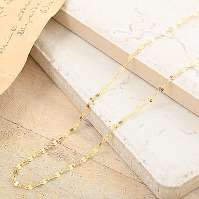 Italian 10K Yellow Gold Petali Pendant Chain Necklace with Magnetic Clasp, 18 Inch Necklace, Gold Jewelry, Birthday Anniversary Wedding Gift 0.85 Grams