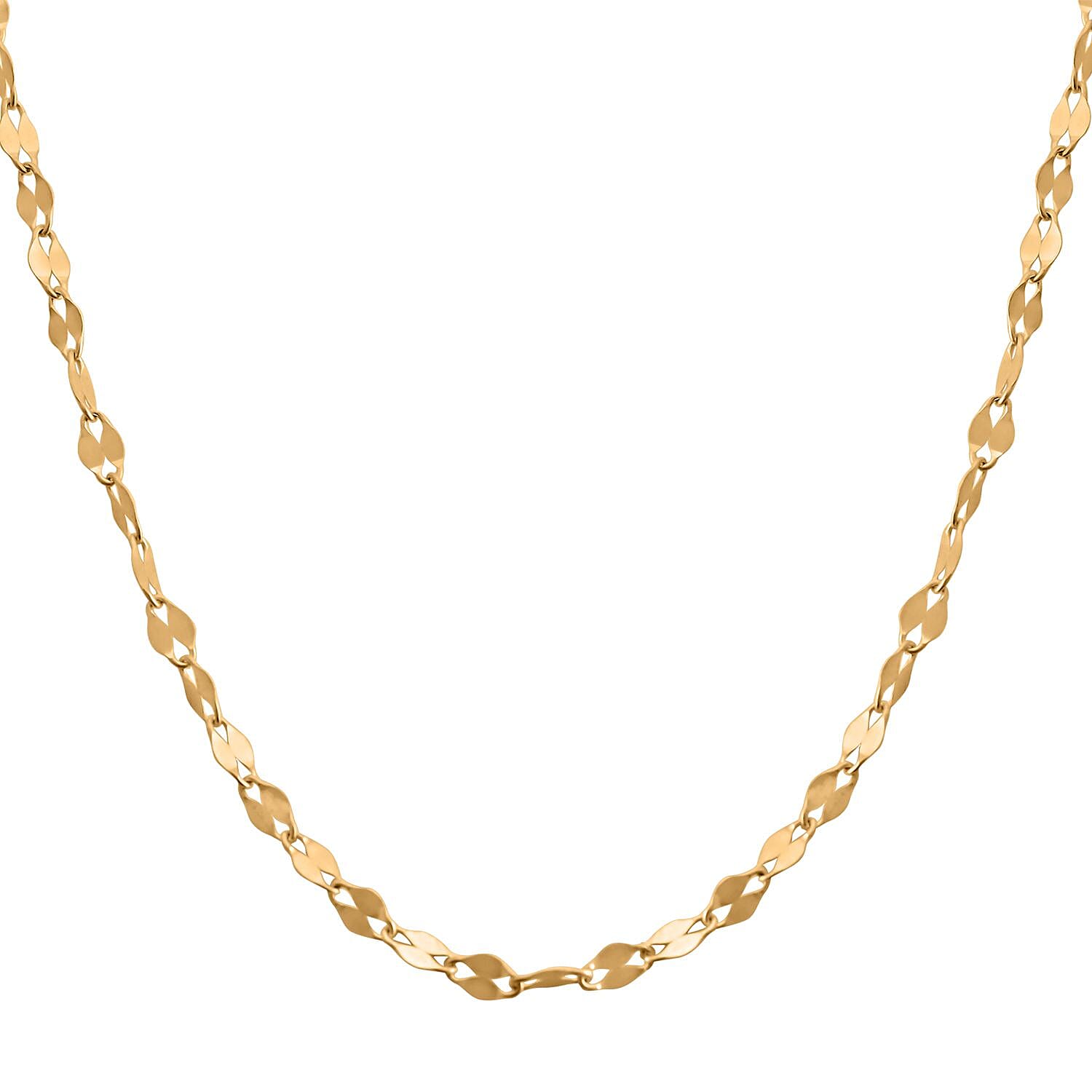 Italian 10K Yellow Gold Petali Pendant Chain Necklace with Magnetic Clasp, 18 Inch Necklace, Gold Jewelry, Birthday Anniversary Wedding Gift 0.85 Grams