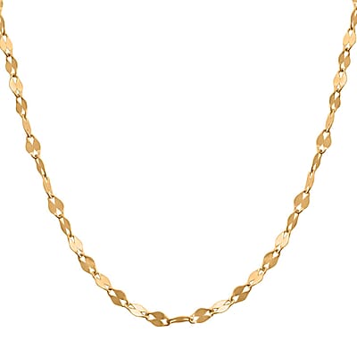 Italian 10K Yellow Gold Petali Pendant Chain Necklace with Magnetic Clasp, 18 Inch Necklace, Gold Jewelry, Birthday Anniversary Wedding Gift 0.85 Grams