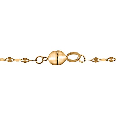 Italian 10K Yellow Gold Petali Pendant Chain Necklace with Magnetic Clasp, 18 Inch Necklace, Gold Jewelry, Birthday Anniversary Wedding Gift 0.85 Grams