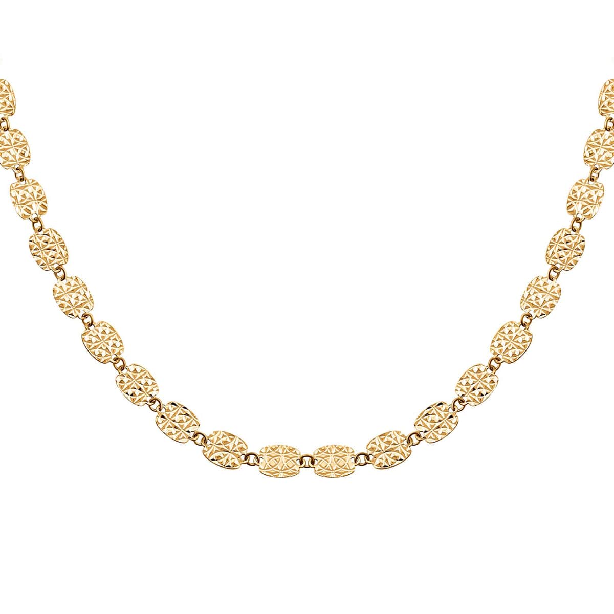 10K Yellow Gold Diamond-cut Oval Link Necklace 18 Inches 3.37 Grams image number 0
