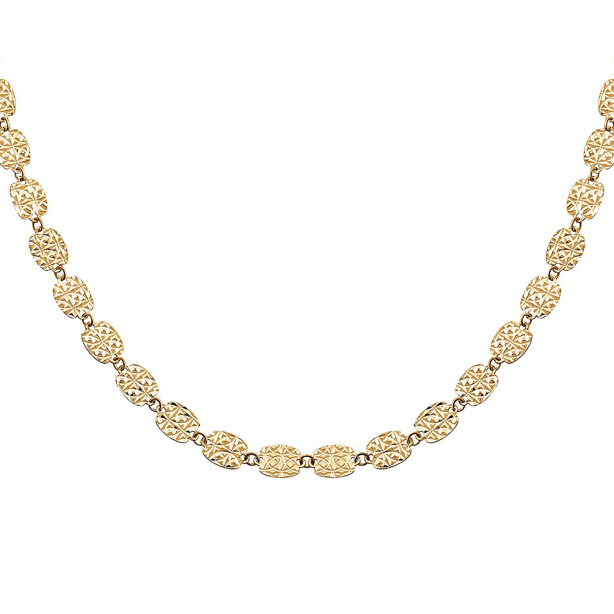 10K Yellow Gold Diamond-cut Oval Link Necklace 18 Inches 3.37 Grams image number 0