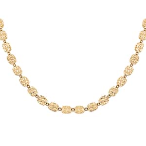 10K Yellow Gold Diamond-cut Oval Link Necklace 18 Inches 3.37 Grams