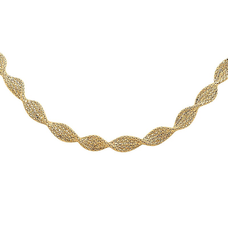 Spirali Italian 14K Yellow Gold Twisted Marquise Link Chain Necklace 18 Inches 13.36 Grams