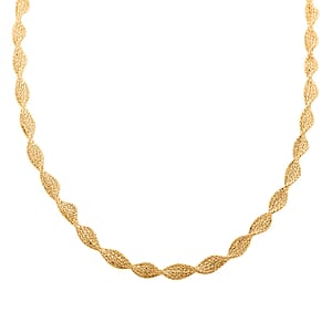 Spirali Italian 14K Yellow Gold Twisted Marquise Link Chain Necklace 18 Inches 13.36 Grams