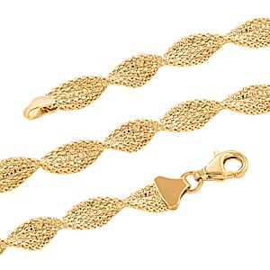 Spirali Italian 14K Yellow Gold Twisted Marquise Link Chain Necklace 18 Inches 13.36 Grams