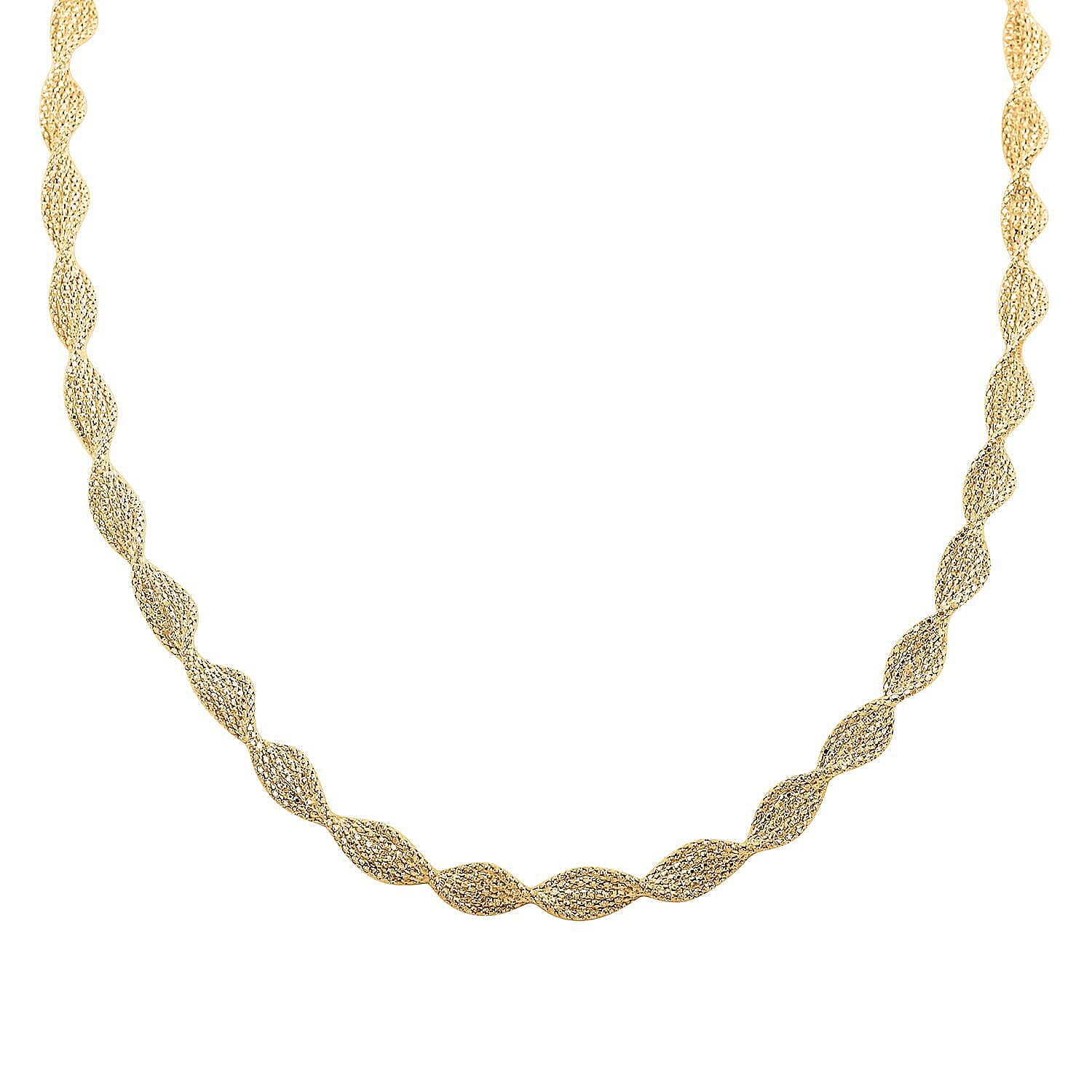 Spirali Italian 14K Yellow Gold Twisted Marquise Link Chain Necklace 18 Inches 13.36 Grams